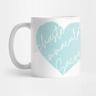 3 Hearts - Joseph, Mary, Jesus (Blue) Mug